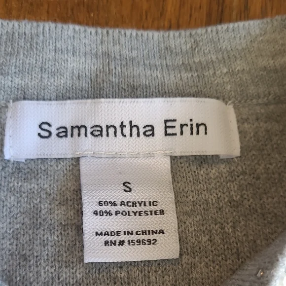 Chic Gray Pearl-Embellished Cardigan - Picture 11 of 12